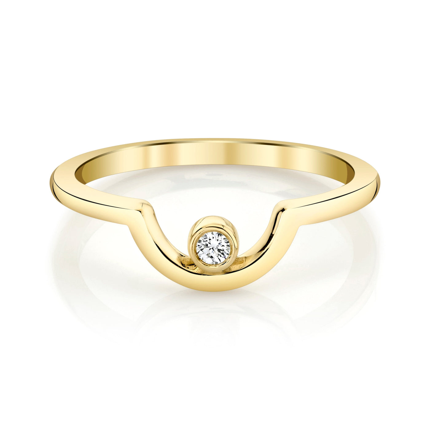 Stylish U Shape Cubic Zirconia Gold Copper Adjustable Ring For Women – ZIVOM